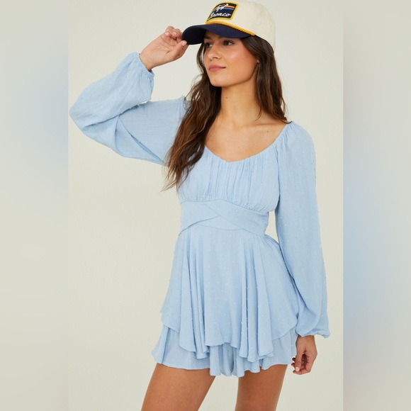 Altar'd State Pants - NWT Altar'd State Lola Clip Dot Crossover Romper Medium